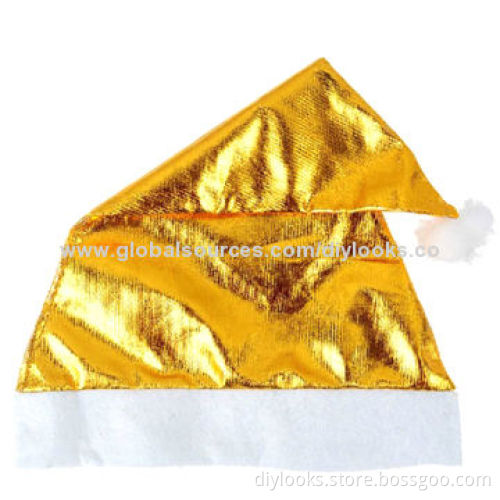 Light Cloth of Gold Snowflake Christmas Hat, Size: 36x26cm (Golden)New